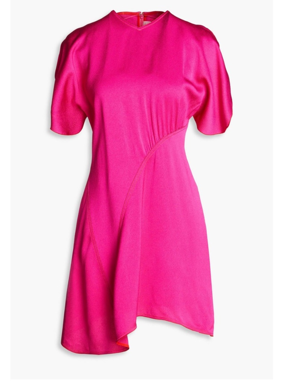 VICTORIA BECKHAM Asymmetric satin-crepe mini dress- NWT